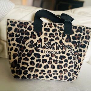 Allsaints Izzy Medium Tote Leppo Brown/Black Fuzzy Polyester From Nordstrom $219